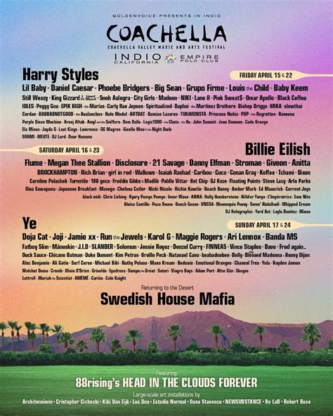 Coachella set times announced .